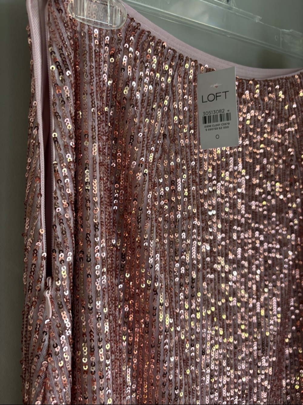 LOFT Rose Pink Sequin Maxi Skirt - Picture 3 of 4